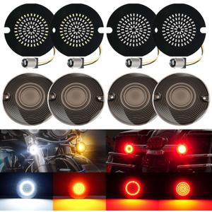 2024 Brightness 3 1/4" LED Turn Signals 1157 Led Lights Compatible for Harley Davidson Road King Electra Glide Ultra Classic Custom Dynamic Road Glide