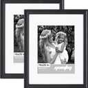 Yaetm 16x20 Picture Frame Matted to 11x14 Set of 2, 1.4" Wide Molding & Distressed Black Poster Frames 16x20 for Wall Gallery, Home and Office, Wall Mount (2 pack, Black)