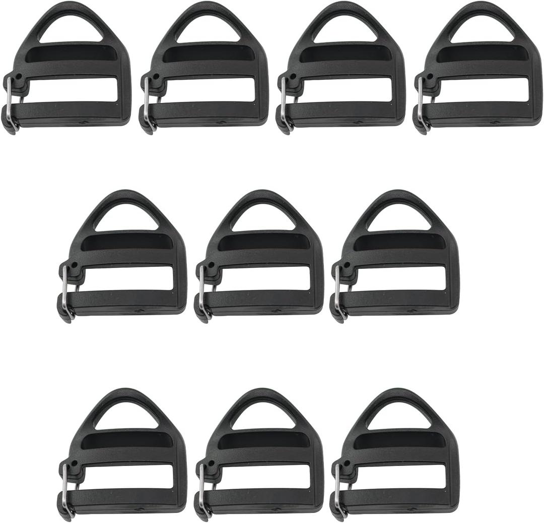 LQ Industrial 10PCS 25mm Inner Diameter Black POM Quick Release Hooks Slide Button Bulk Belt Buckle Backpack Clip Suitable for Outdoor Equipment
