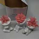 Der Rose 3 Pcs Fake Succulents Plants Artificial Pink Room Office Desk Decor for Women