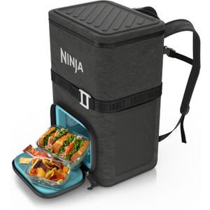 Ninja | Backpack Cooler | FrostVault Go 36 Can Soft Cooler | Leakproof Zipper with Built in Can Opener, 2 Ice Packs & Dry Storage Drawer | for Hiking, Camping & More |Charcoal Gray | FF136CG