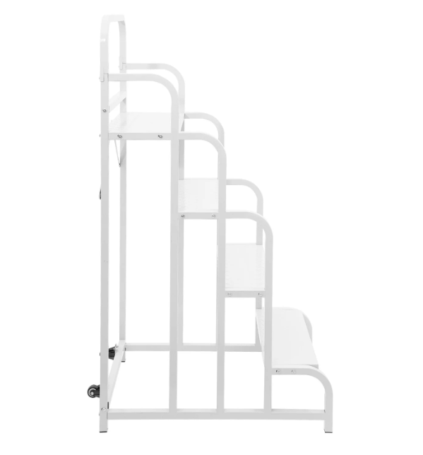 4 Steps Stair with Wheels White Industrial & Warehouse 4-Step Rolling Stairs, 54.72 in