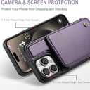 Vinich for iPhone 15 Pro Wallet Case with Card Holder, RFID Blocking Credit Slots Kickstand Shockproof Phone Cover Fit for iPhone 15 Pro 6.1" Purple