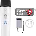 Wireless Karaoke Microphones with 8 Joy Tune Effects, Handheld Rechargeable Single Mic with 3.5mm AUX Receiver, Car Karaoke Micphone with Portable Storage Bag for Cars, Speaker, Phones (Not for Tesla)