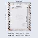 Handicrafts Home 8x10 Picture Frame, Wall & Tabletop Dcor, Handmade Pearlescent Barley Pattern, Vintage & Elegant Mother of Pearl Picture Frames for Living Room, Office & Home Decor  White & Black