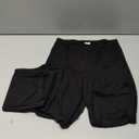 Kotii Women's Lightweight Soft Capri Leggings Crop Leggings 3/4 Stretch Yoga Pants (Large, Black(2Pack))