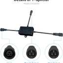 ASAHOM T-Splitter Compatible with Govee Permanent Outdoor Lights/Pro(Model: H705B, H705C, H706A, H706B, H706C) S1050 S1060, T-Splitter for Eufy Permanent Light E120, Black(Type B)