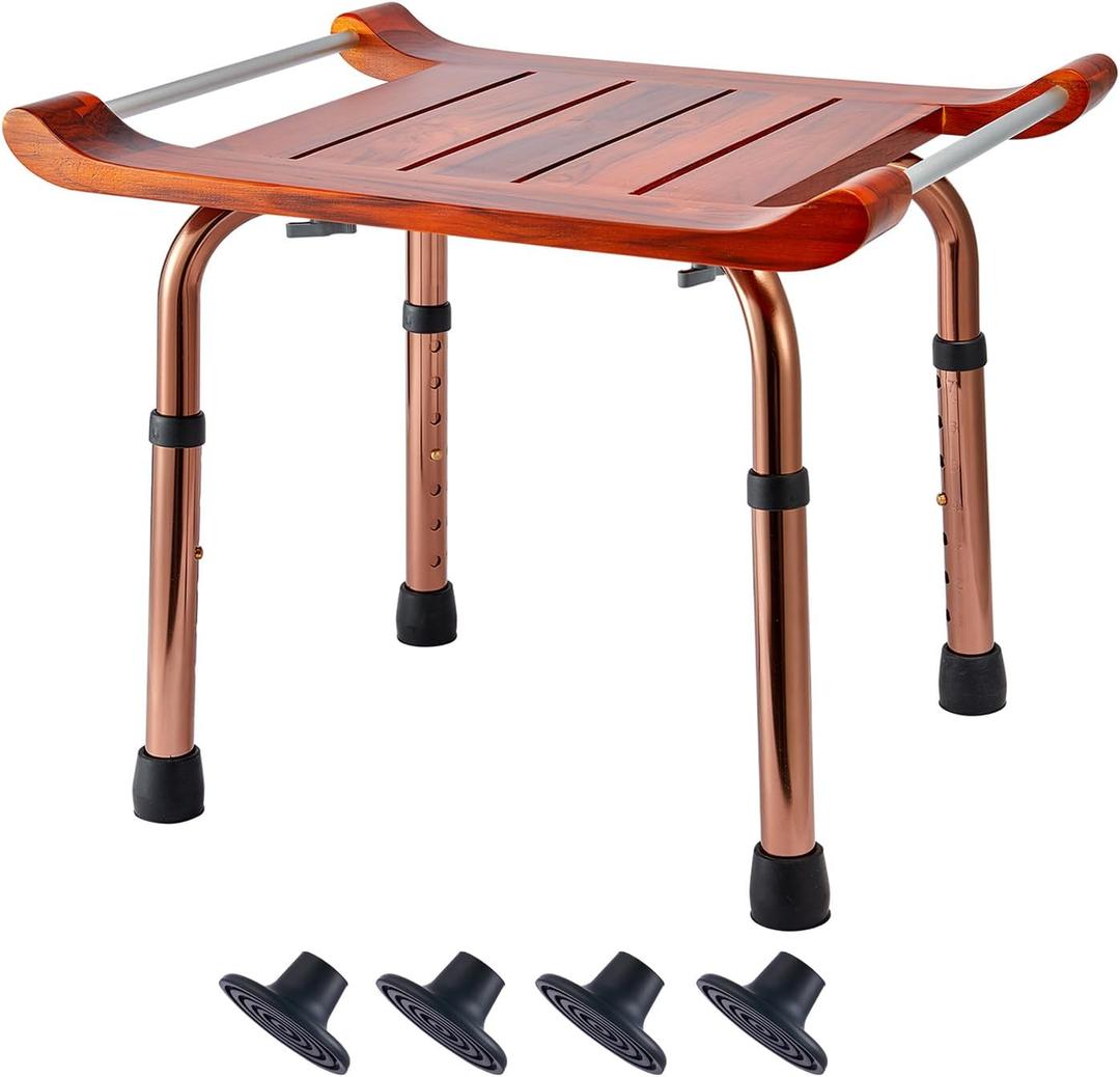 Teak Shower Bench Stool Chair Seat for Inside Shower Bath Sauna, for Elderly and Disabled
