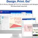 Avery Clean Edge Printable Square Cards with Sure Feed Technology, Rounded Corners, 2.5" x 2.5", White, 180 Blank Cards for Laser Printers (35703)