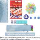 TIASUSAN American Mahjong Game Set, 166 Light Green Tiles, Blue Bag with Entire Accessories, 4 All-in-One Rack/Pushers, Mahjong Tiles Set, 1.2X0.9X0.5 Inches