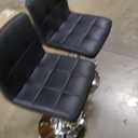 DUMOS Bar Stools Set of 2, 24 inch Counter Height Bar Stools, Upholstered Modern Kitchen Barstools with Metal Base, PU Leather Saddle Stools for Kitchen Island, Inky Black