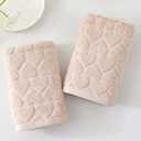 YiLUOMO Full Embossed Hearts Pattern Khaki Hand Towel Set of 2 Mother's Day Decorations 100% Cotton Super Soft Highly Absorbent Decorative Hand Towels for Bathroom Home 13x 29 Inch
