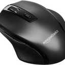 Amazon Basics Ergonomic Wireless Mouse, DPI Adjustable, Black, Pack of 20 Units