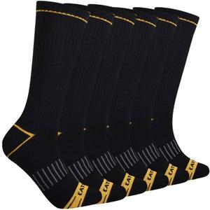 CAT mens 6-pack Half Cushioned Crew Socks (Large)