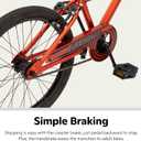 Schwinn Firehawk Bike, 20 Inch Bike for Kids Ages 7-13, SmartStart Ergonomic Design for Kids, Adjustable Seat Grows with Your Child, Rear Coaster Brake & Front & Rear Caliper Brake, for Girls & Boys