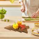 Christmas Tree Cutting Board for Kitchen - Christmas Cutting Board - Tree Shaped Holiday Decor Block Cheese Serving Tray for Cheese Fruit Bread Snack Dessert, 9.5 x 15 Inch