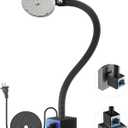Magnetic Work Light, LED Machine Light, Work Light with Flexible & Magnetic Base, Shop Tool Lamp for Lathe, Work Bench, Sewing Machine, Bandsaw, Industrial Lighting, 2000 Lumens, Black