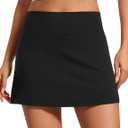 CRZ YOGA Butterluxe High Waisted Tennis Skirts for Women - Mini Lined A Line Golf Casual Skort with Inner Pockets (Black, Medium)