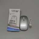 Wireless Bluetooth Mouse Rechargeable Laptop Mice with LED Lights Silent Slim Use(BT5.2 and 2.4G Portable USB Receiver)Dual Mode Computer Mouse for Laptop/iPad/Tablet/Apple/Computer/Mac(Silver)