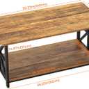 GreenForest Coffee Table with Round Corner, Farmhouse Center Table with 2-Tier Storage Shelf X-Frame Design for Living Room, 39 inch Walnut, 39.37 x 20.47 x 18.7 inches