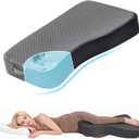 Knee Pillow for Side Sleepers, 100% Memory Foam Filling Leg Pillow for Side Sleeping, 4" Height Leg Pillow for Relieving Leg, Back, and Knee Pain Breathable & Pressure-Relieving Support - 18"x30"x4" (Grey)