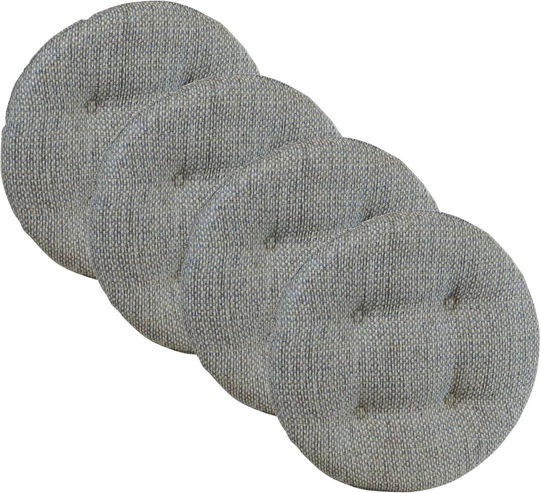 Klear Vu Omega Gripper Non-Slip Tufted Round Barstool Cushion for Dining Rooms, Cafes, Bars and Restaurants, 14 
Natural
, 4 Pack