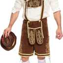 Spooktacular Creations Mens German Bavarian Oktoberfest Costume Set, Beer Costume Hat for Adults Halloween and Beer Festival (L)