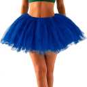 Tutus for Women 5 Layered Womens Tutu Fluffy Short Tulle Skirt 80's Dance Carnival Halloween Costume for Girls (47 Regular, Blue)
