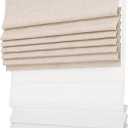 Day Night Roman Shades, 2 in 1 Blackout & Light Filtering, Cordless Linen Roman Blinds for Windows, UV Protection, Noise Reduction, Thermal Insulation, Privacy Protection, Linen Color (Custom Size, Linen Color)