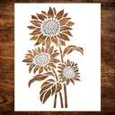 Garden Fence Large Flower Stencils - Reusable Floral Stencil DIY Decoration for Painting on Wood Walls Pattern, Jumbo Sunflower Yard Spray Paint Big Crafts Floor Stencils (A), 12 inches x 15 inches