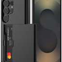 Nvollnoe for Samsung S25 Ultra Case with Card Holder Dual Layer Heavy Duty Protective Case Hidden Card Slot Slim Wallet Case for Samsung S25 Ultra 6.9''(Black)