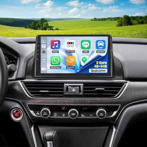 8 Core Android Car Stereo for Honda Accord 10th 2018-2022 with 360Panoramic Camera 10.1 Inch Touch Screen with CarPlay Android Auto 4G+64G Cooling Fan Weather Forecast UI Design Intelligent Voice