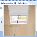 Reallnaive 1 Pack Telescoping Skylight Pole with Hook 47 to 79 Inch Wand for Blinds Tension Rod Blinds Shades Stainless Steel Adjustable Curtain Pull Wand for Skylight Cordless Window (Brown)