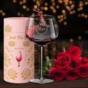 70th Birthday Gifts for Women, Vintage 1955 Wine Glass with Pink Floral Gift Box, Turning 70 Wine Gifts for Her, Funny Present for Wife, Sister, Mom, Daughter, Friends, 16oz