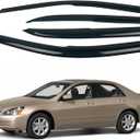 4PCS Rain Guards Window Visors Fit for 2003-2007 Honda Accord 4-Door Sedan, 94943, Outside Mount Wind Deflector Vent Shade Shield, Exterior Car Accessories, 2003 2004 2005 2006 2007