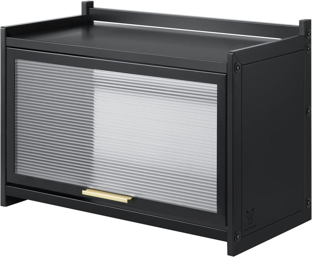 Wall Cabinet, Medicine Cabinet, Metal Cabinet with Large Capacity, Matches Variety of Decors (53 * 27 * 35cm,Black)