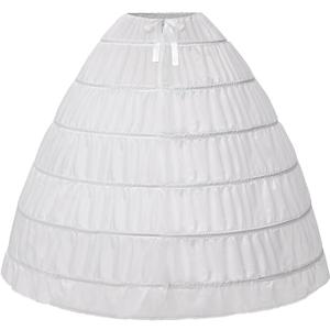 Full A-line 6 Hoop Floor-length Bridal Dress Gown Slip Petticoat