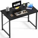 DUMOS 44 in Computer Desk for Home Office, Modern Study Work Table Simple Style for Bedroom, Writing Desks with X-Shaped Reinforcement, Black, 44 Inch-1 Pack