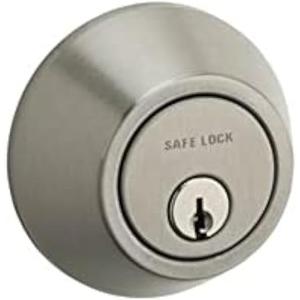 Safelock SD9100-15V1 Single Cylinder Deadbolt with RCAL Latch and RCS Strike with New Chassis Satin Nickel Finish