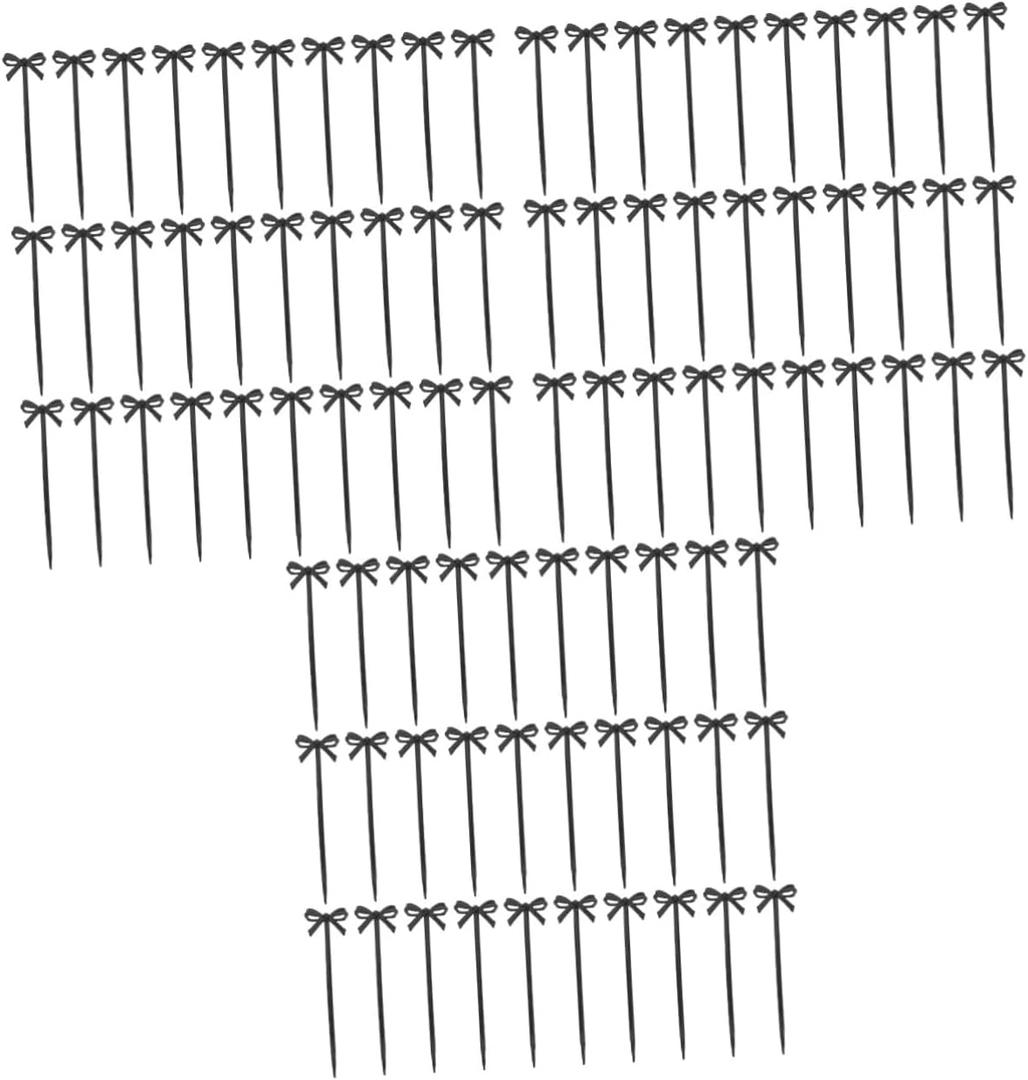 90 Pcs Bow Cocktail Picks Reusable Plastic Fruit Picks for Appetizers Desserts Cake Party Supplies Decorative Food Skewers