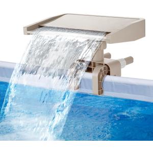 Pool Fountain Waterfall for Above Ground Pools - Adjustable to Fit Various Frames, Waterfall Pool Sprinkler Fountain Soothing Pool Accessories for Cooling & Relaxation, Easy to Install