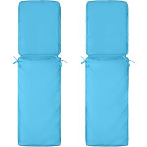 2 Pcs Outdoor Chaise Lounge Cushion Covers, 72 x 21 x 3 Inch Chair Cushion Replacement Cover, Waterproof Chaise Cushion No-Slip Cover with Zipper Ties (Not Includes Cushion)