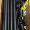 MUZIK 3 Pack 28 Inch Industrial Table Leg Set, Black Painted Metal Pipes Vintage Furniture for Coffee and End Table Legs, 28 in H x 16 in W, 3/4 Inch Pipe Fittings