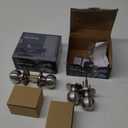 2 Sets All Keyed Same Entry Door Knob and Single Cylinder Deadbolt Combo Set, Round Ball Satin Nickel Exterior Door Knobs with Lock and Keys for Entrance and Front Door (2 Pack, Keyed Deadbolt Lockset-Keyed Alike)