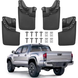 Mud Flaps Splash Guards for Toyota Tacoma 2016-2023, Front & Rear Fender Mudguards, Durable PP+TPE, Easy Install with Hardware (Set of 4) Mud Flaps Splash Guards for Toyota Tacoma 2016-2023, Front & Rear Fender Mudguards, Durable PP+TPE, Easy Install with Hardware (Set of 4)