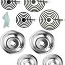 Electric Stove Burner Drip Pans Chrome 316048413(8) 316048414(6) and MP22YA Electric Range Burner Elements Replacement for Ken-more Tap-pan Frigi-daire Electric Stove Burner by Fetechmate