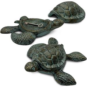 Cast Iron Turtle Key Hider  Garden Outdoor Hidden Key Holder for Spare Keys, Durable Hide a Key