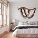 Mindsoft Minimalist Neutral Macrame Wall Hanging Dip Dyed Yarn Wall Art, Bohemian Decor Handmade Cotton Rope Tapestry for Bedroom, Living Room, Nursery, 31.5 x 23.6 Inch