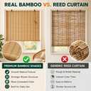 Lignity Bamboo Blinds for Interior Windows, Custom Bamboo Shades for Indoor Windows, Light Filtering, Easy to Install, Bambo Roll Up Blinds for Outdoor Patio, Decks, Porch, Backyards, 64"L x 23"W