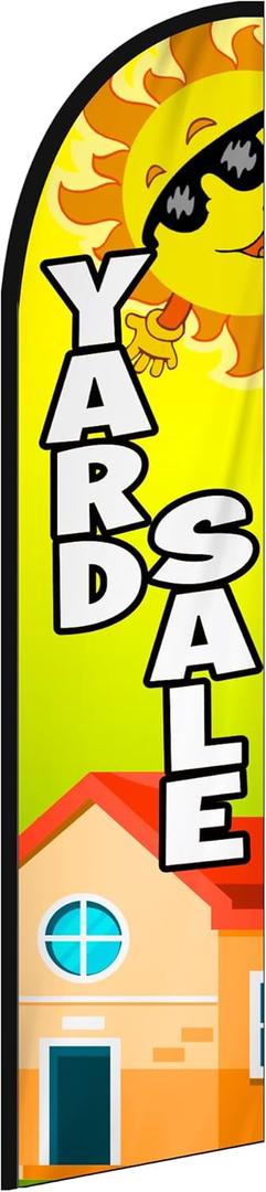 Yard Sale Business Feather Flag-11.5 Ft (Pole Not Included) | for Retail Stores, Food Trucks, Events, Exhibitions